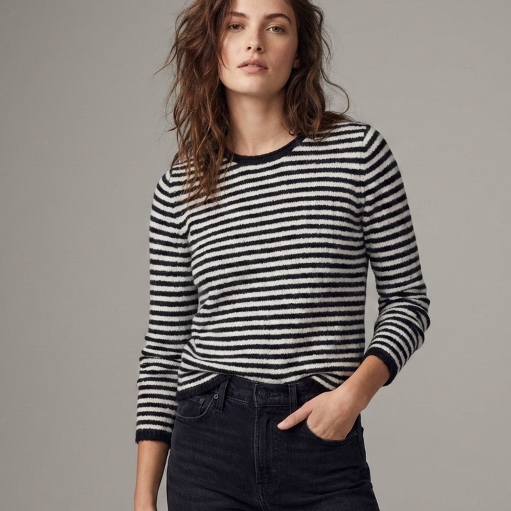 Madewell Striped Merino & Alpaca Blend Crewneck Sweater